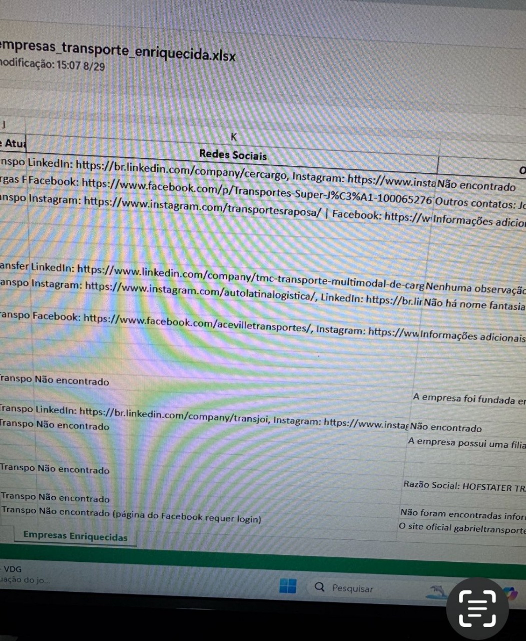 Final spreadsheet with only public corporate data